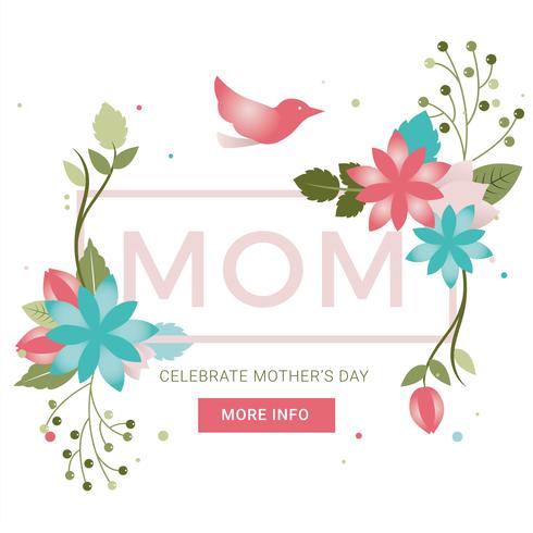 Vector Mother's Day Greeting Card