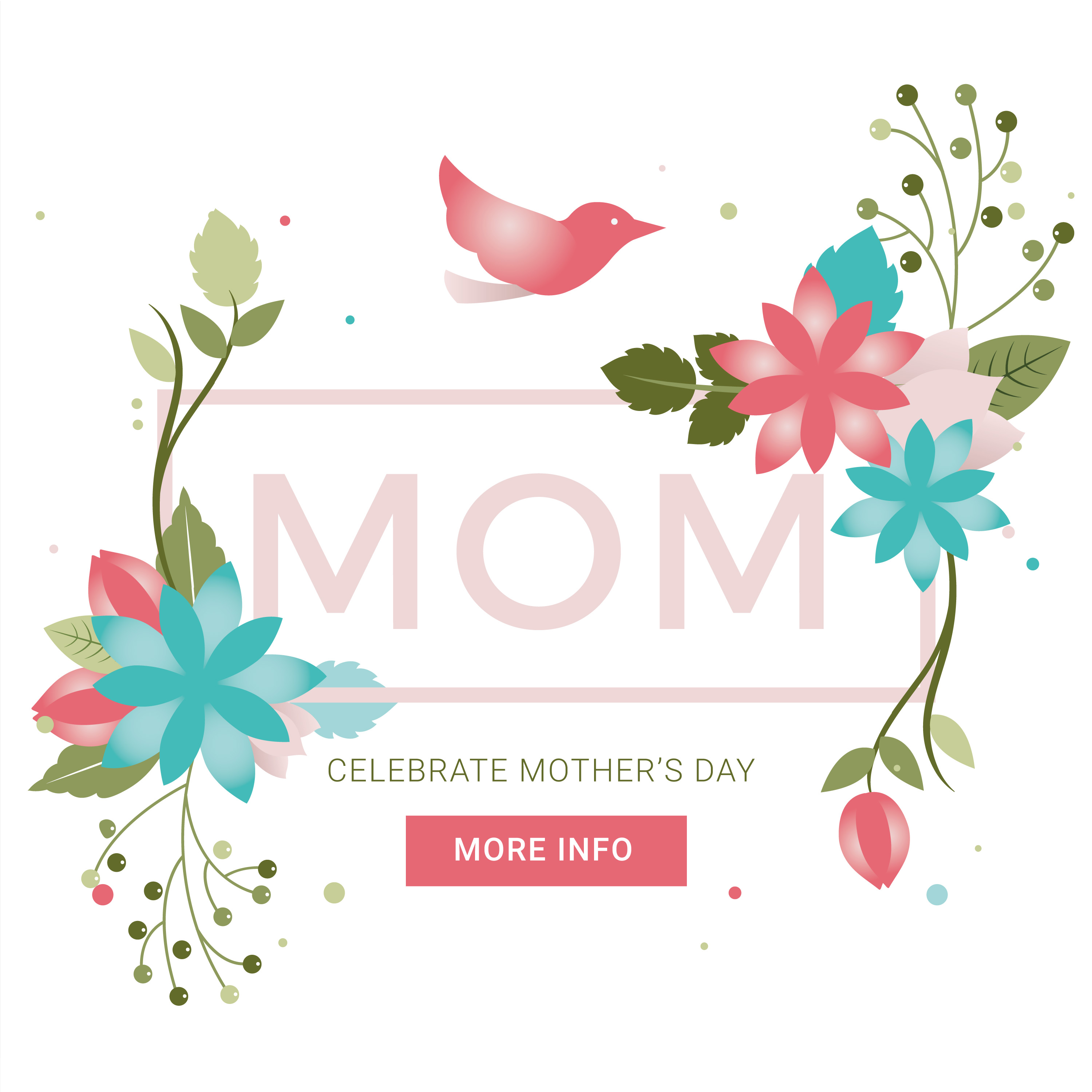 a calligraphy love mother's Greeting Download Mother's Day  Card Vector  Vector Free