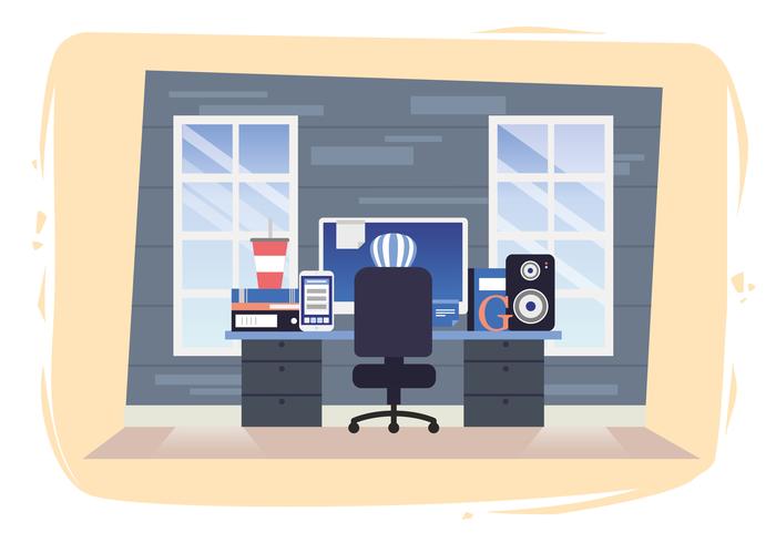 Vector Work Place Design Illustration