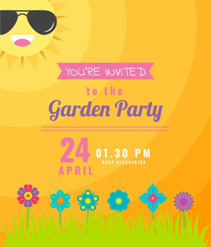 Outstanding Garden Party Invitation Vectors