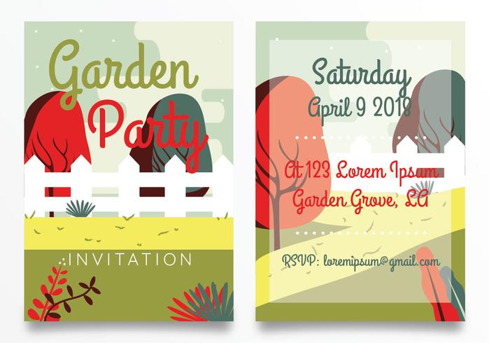 Garden Party Invitation Card Vector