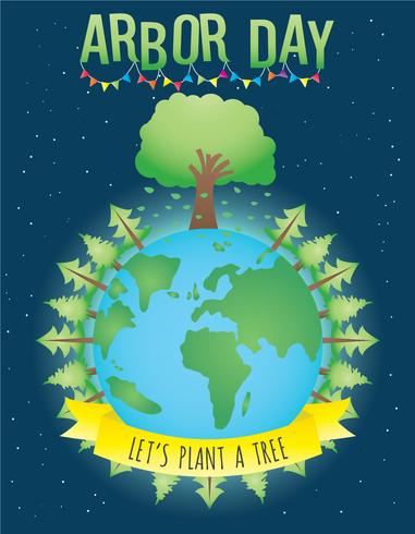 Vector de cartel de Arbor Day