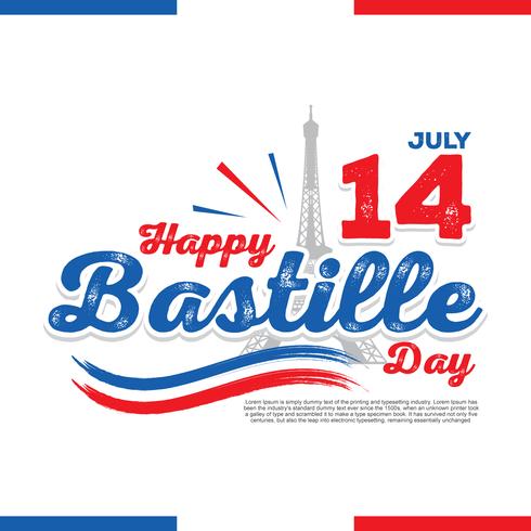 feliz vector de ilustración de día de bastille