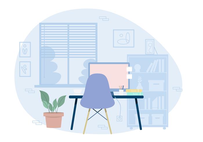 Vector Designer's Room Illustration