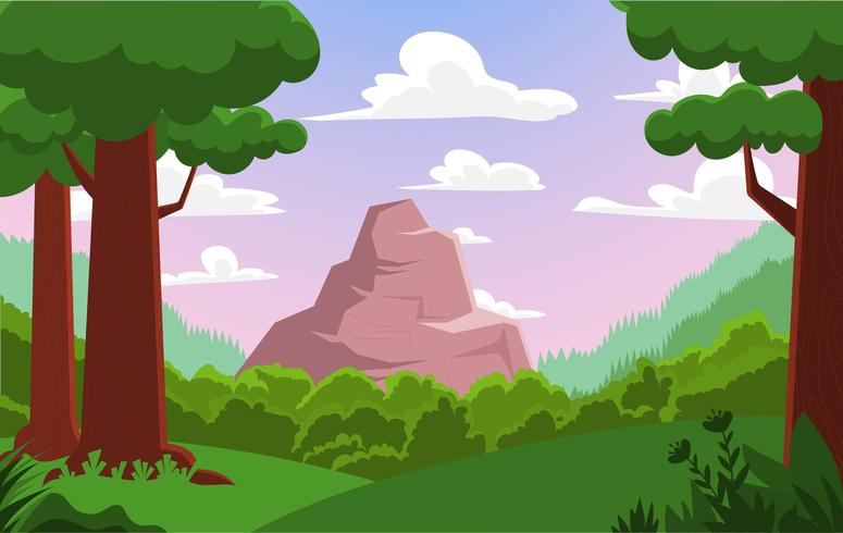 Ilustración del paisaje del bosque del vector