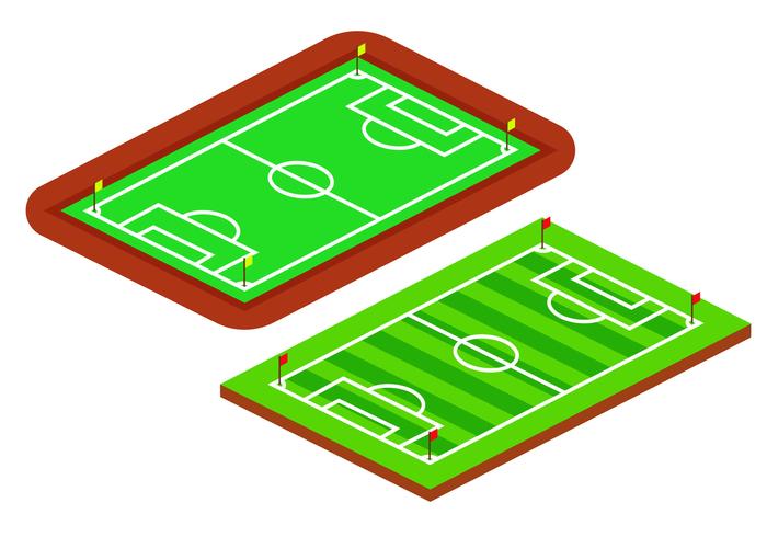Isometric Soccer Fields vector