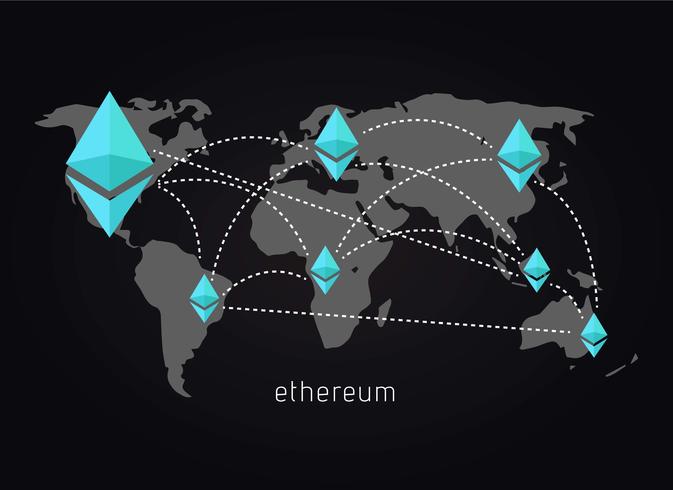 Fondo de red Ethereum vector