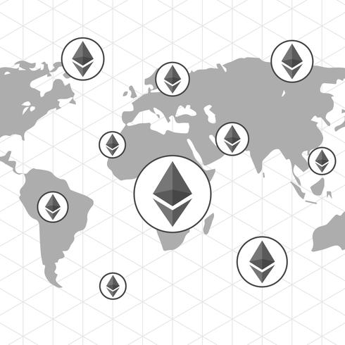 Ethereum Network Background vector