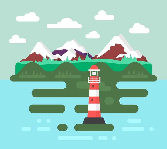 Flat Lighthouse vector