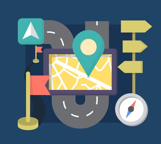 Flat Style Navigation Elements vector