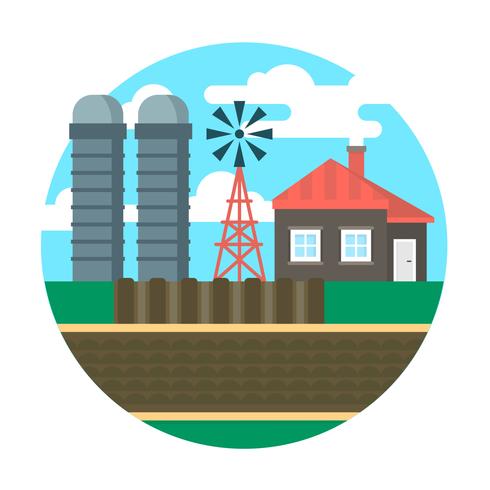 Flat Farm Landscape vector