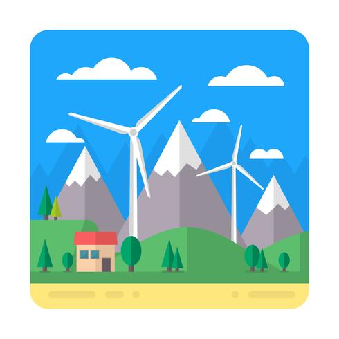 Paisaje de diseño plano vector