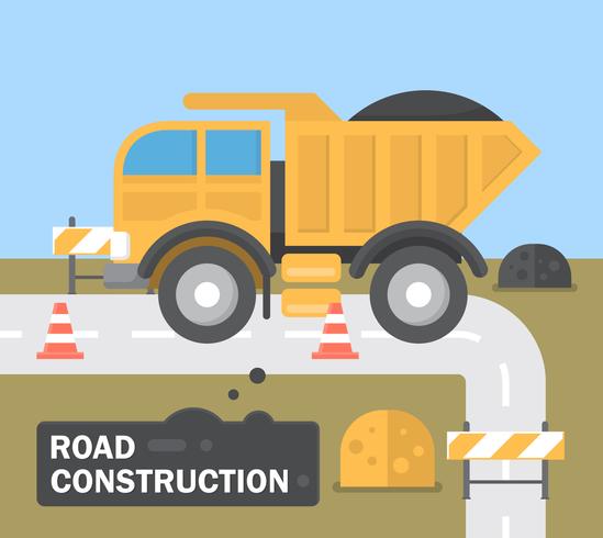 Flat Road Construction vector