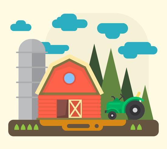 Flat Farm Landscape vector