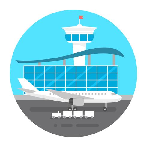 aeropuerto de estilo plano vector