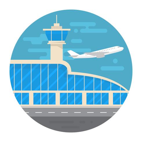 aeropuerto de estilo plano vector