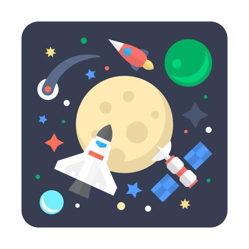 Flat Space Travel vector