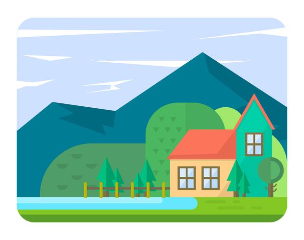 Flat Family House vector