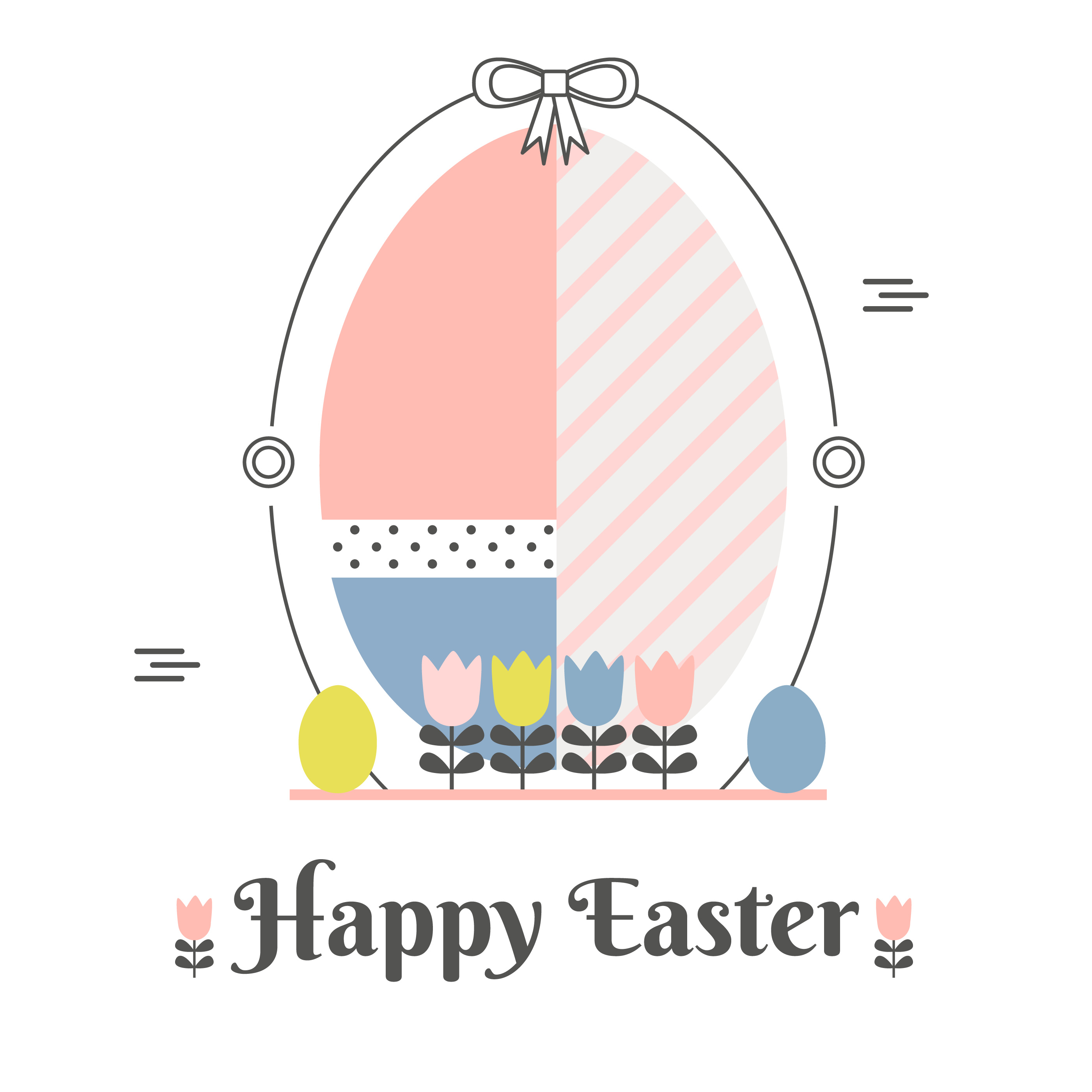 Happy flat. Easter background vector.