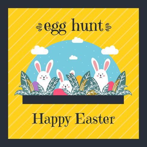 Easter Egg Hunt Card Vector