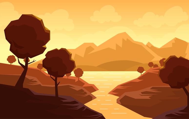 Vector Abstract Landscape Illustration