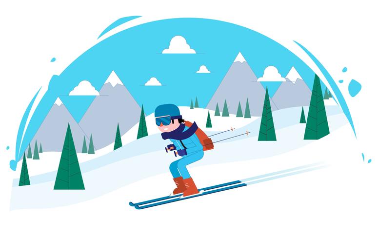 Vector Skier Character Illustration