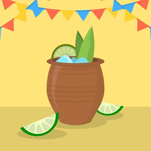 Flat Cantaritos Cocktail Vector Illlustration