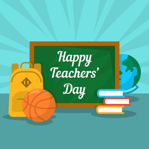 Flat Teachers Day Vector Illustration