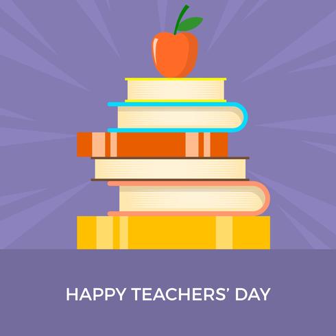 Flat Teachers Day Vector Illustration