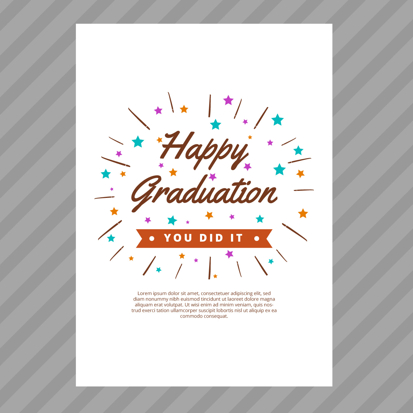 Graduation Card with Typography Style Vector 203224 Vector Art at Vecteezy