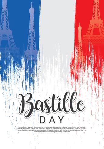 Grunge Bastille Day Background vector