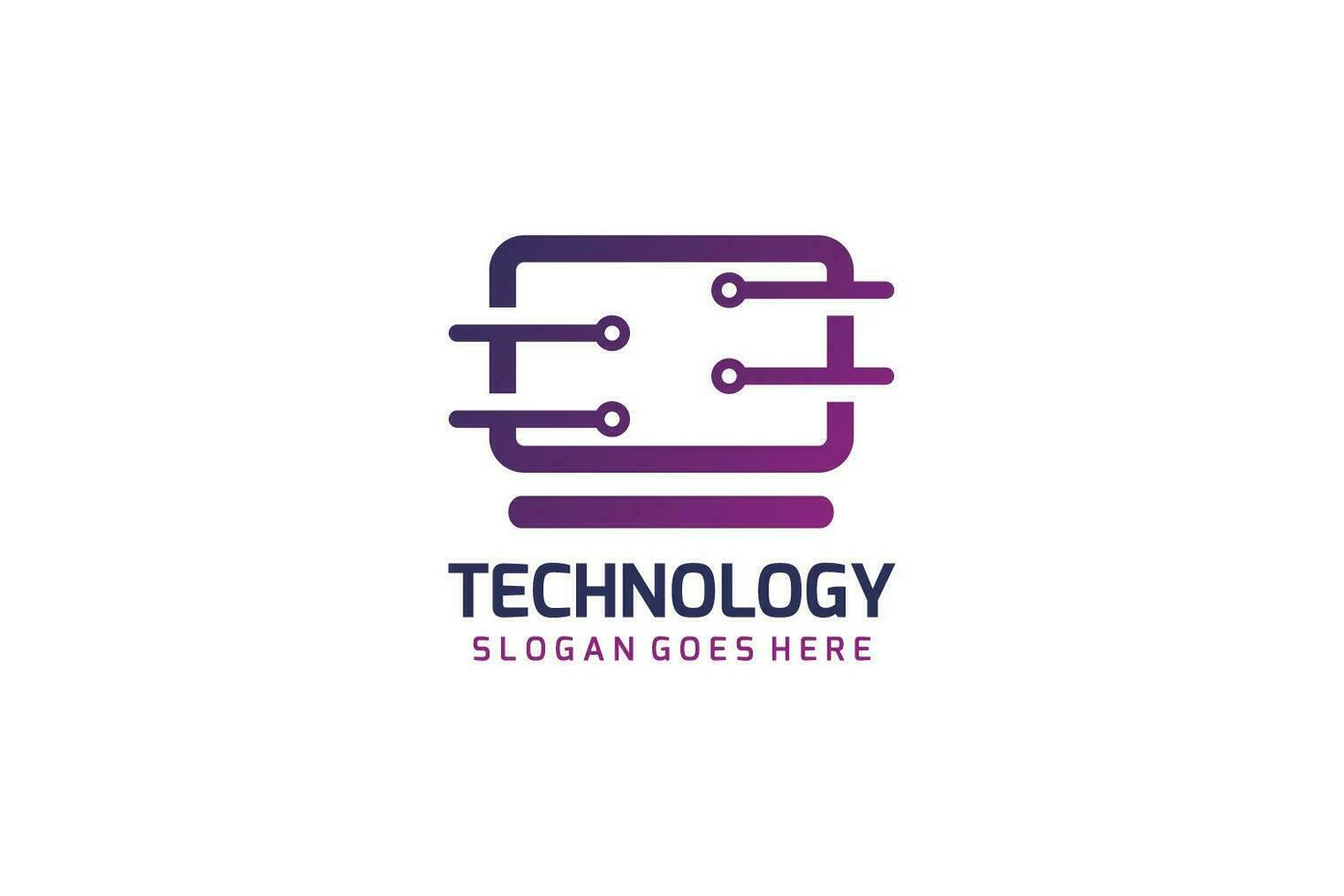 Logotipo de tecnología informática vector