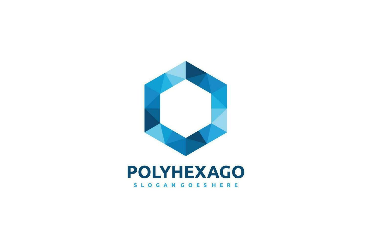 Logotipo de hexágono poligonal vector