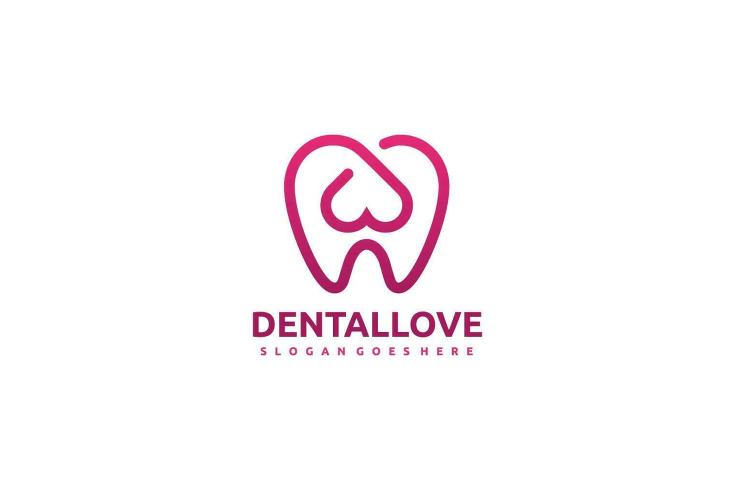 logotipo de amor dental vector