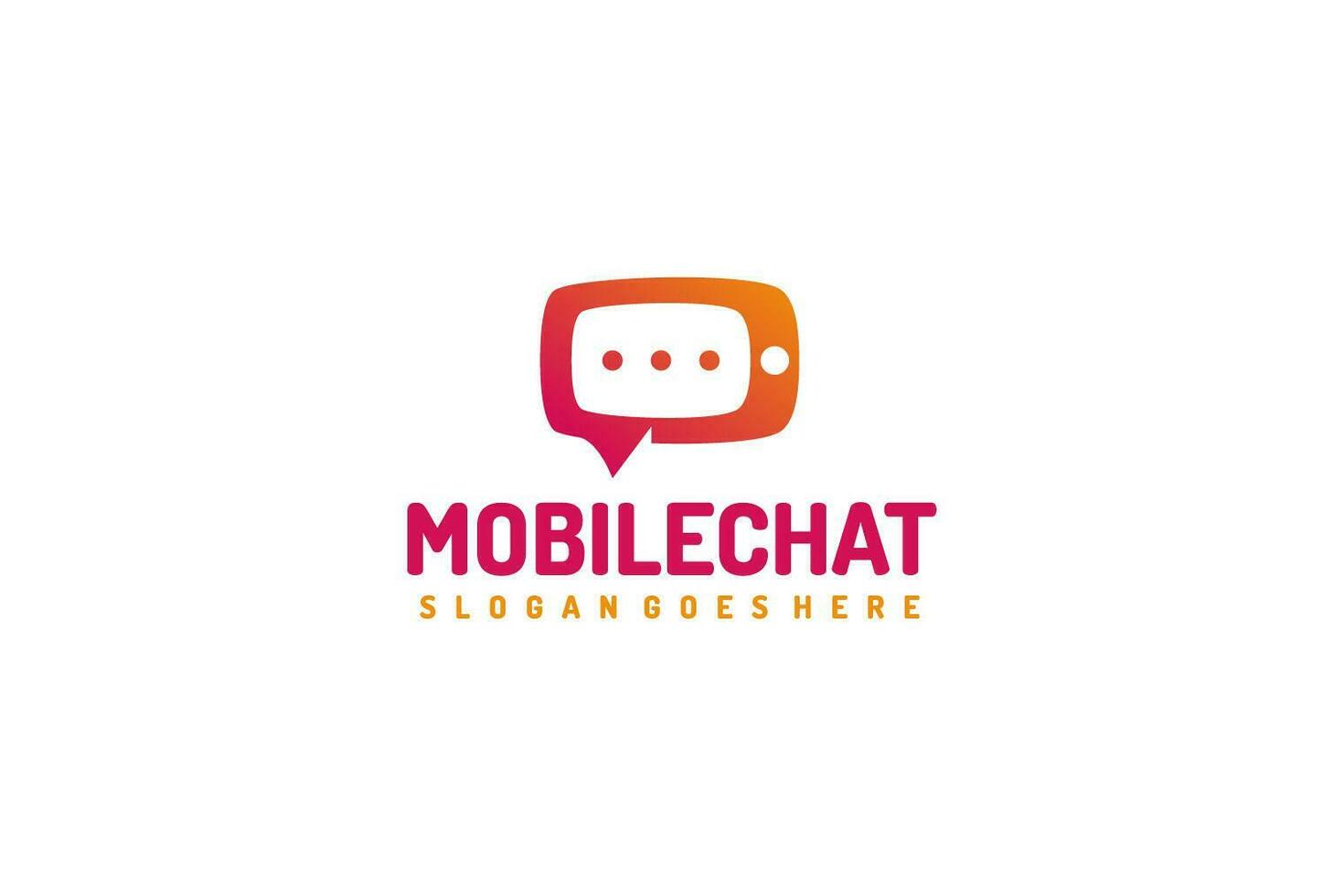 Logotipo de chat móvil vector