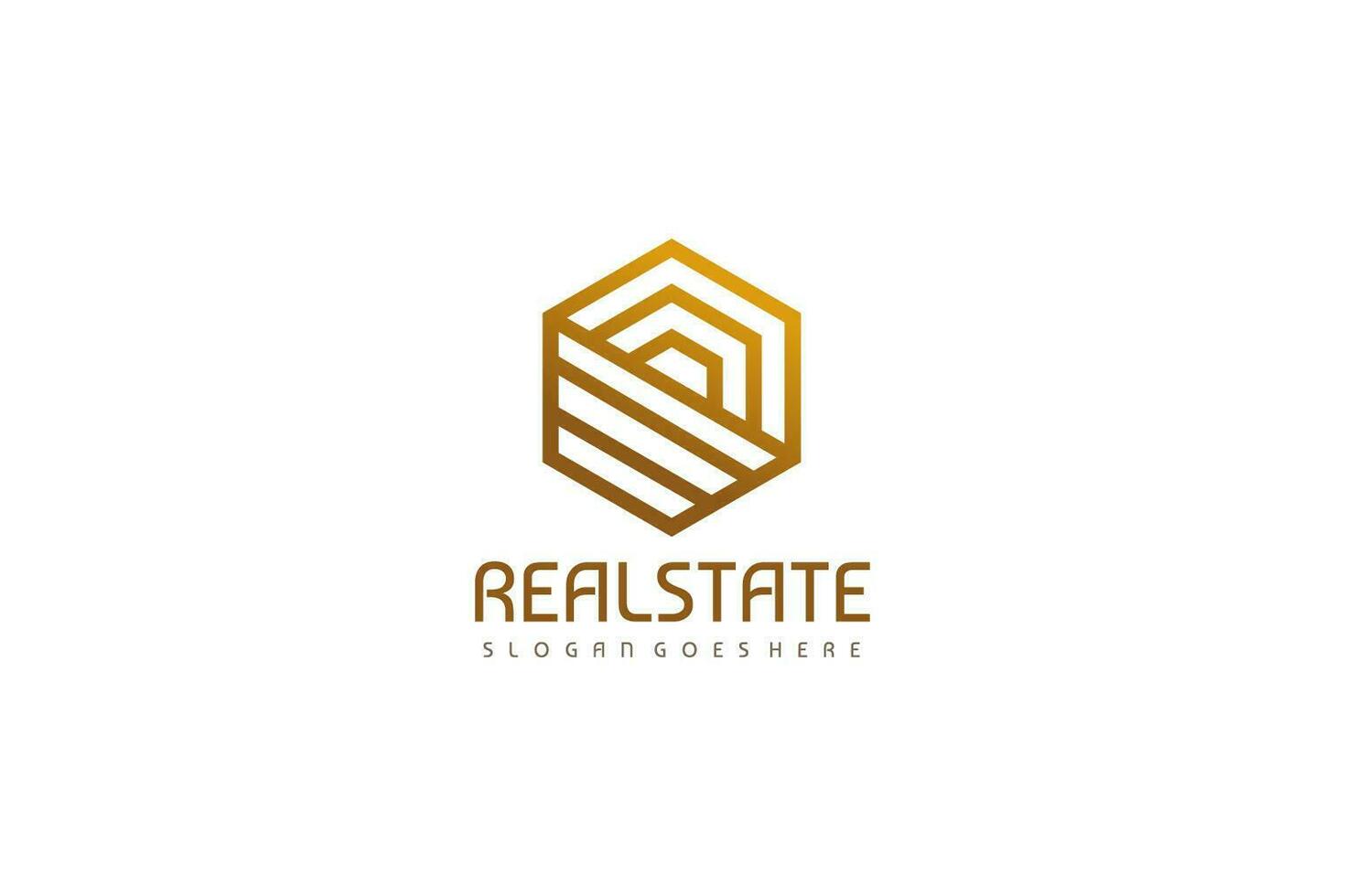 Logotipo lujoso de las propiedades inmobiliarias vector