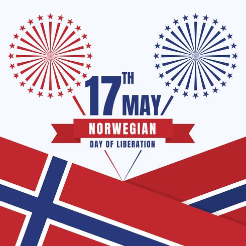 Diseño patriótico del día de la independencia de Noruega Colores nacionales del país vector