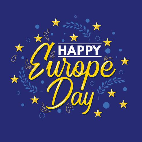 Feliz día de Europa plantilla vector