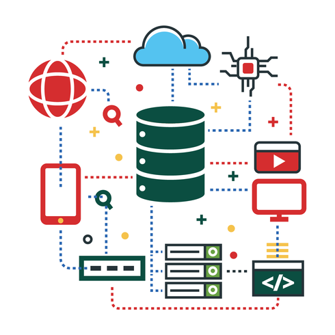 Tecnología de ingeniería centrada en la nube de almacenamiento vector