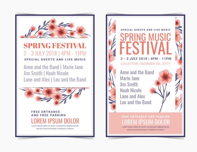 Vector Spring Festival Posters