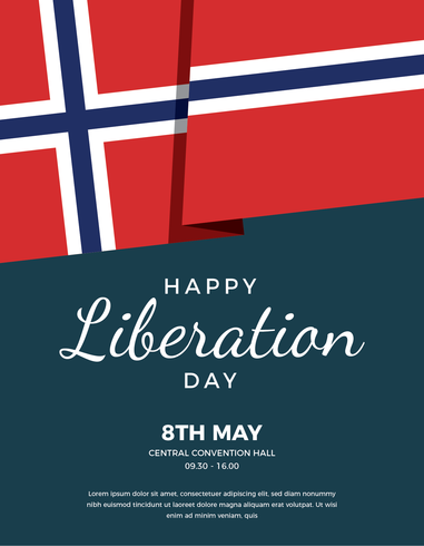 Cartel del Día de la Liberación de Noruega vector