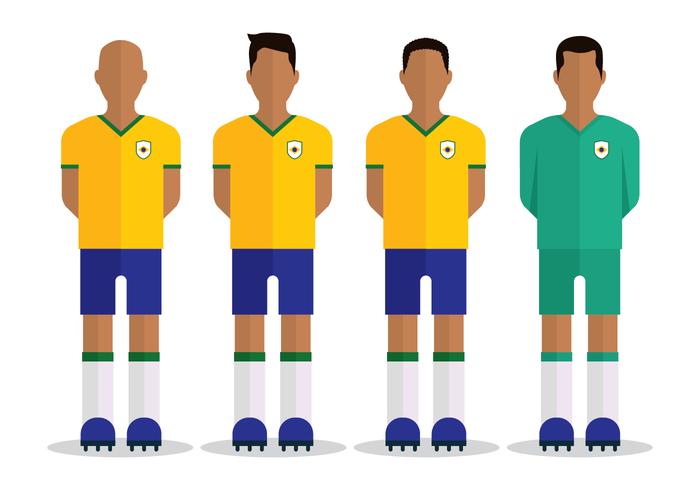 Personaje de fútbol brasileño vector