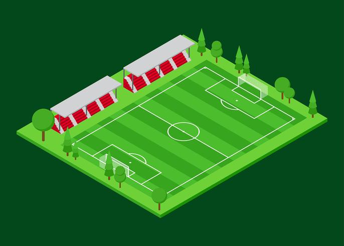 Campo de fútbol isométrico vector