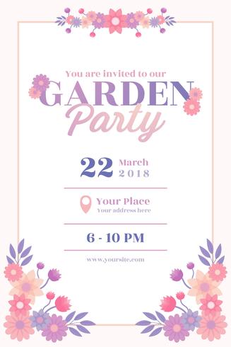 Garden Party Invitation Vector
