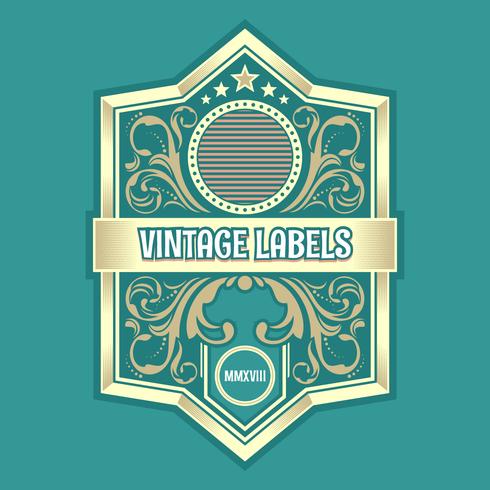 Vector vintage de etiquetas ornamentales