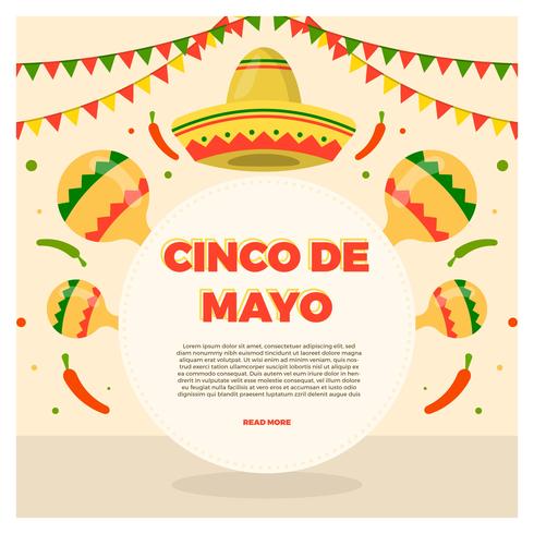 Flat Cinco De Mayo Vector Illustration