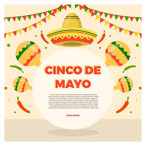 Ilustración de Vector plano de Cinco de Mayo