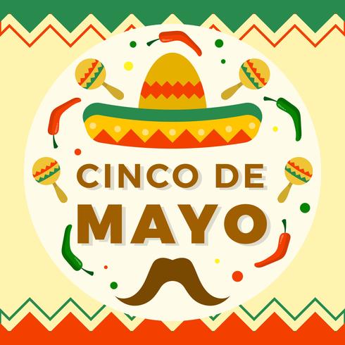 Flat Cinco De Mayo Vector Illustration