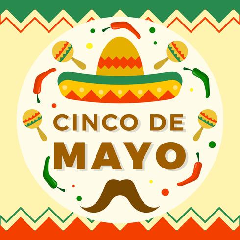 Ilustración de Vector plano de Cinco de Mayo