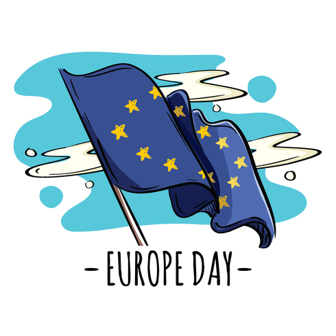 Bandera del día de Europa vector